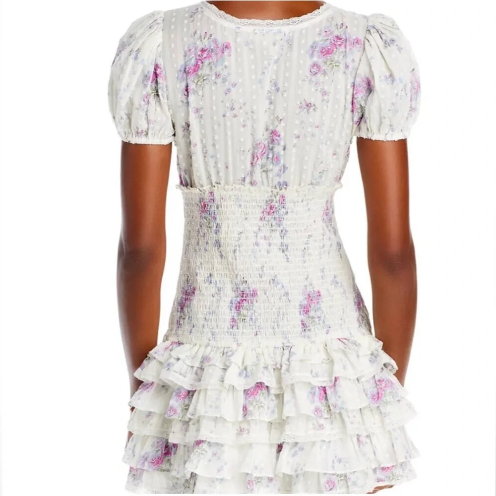 LoveShackFancy Radia Mini Dress in Floral Berry Medley Size M WORN ONCE! - Picture 4 of 9